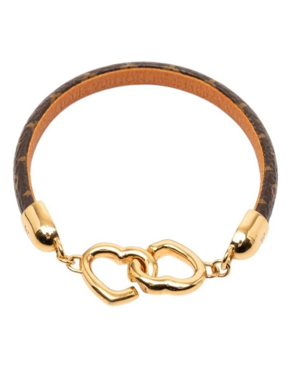 Louis Vuitton Monogram Say Yes Bracelet 17 Brown Gold Plated